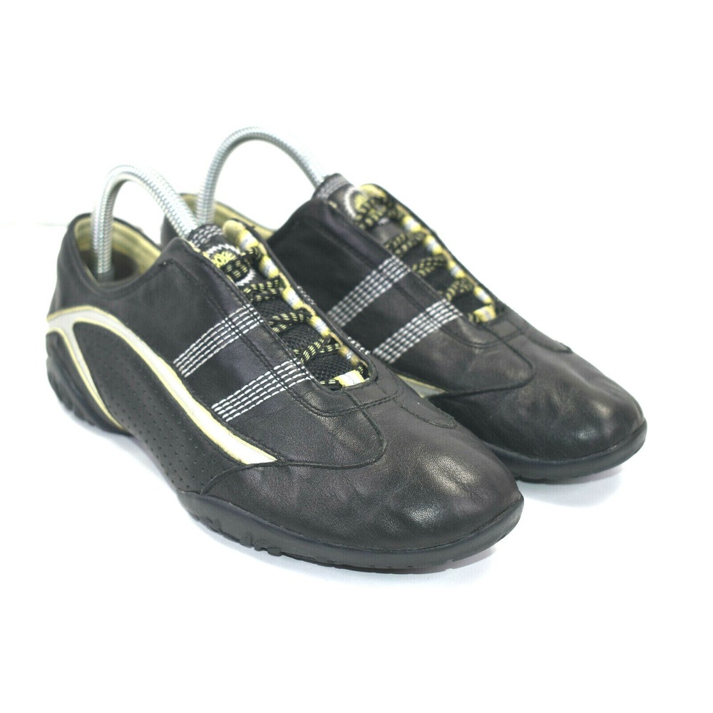Timberland Comforia Women's Shoes Sz 8.5 M Black Yellow Leather Comfort Sneakers